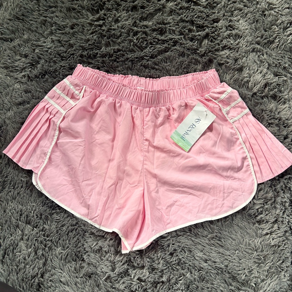 Altar'd State Pink Pleated Athletic Shorts